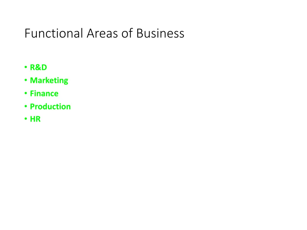functional areas of business