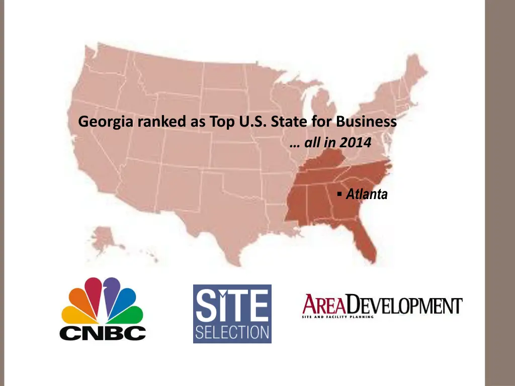 georgia ranked as top u s state for business