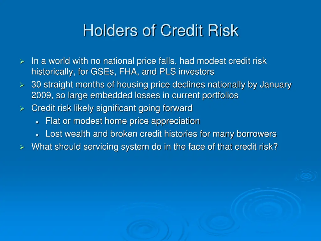 holders of credit risk