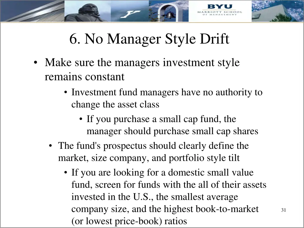 6 no manager style drift