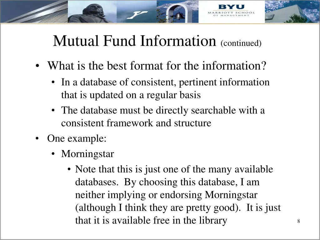 mutual fund information continued