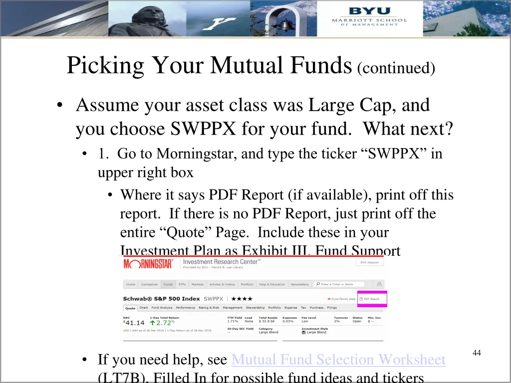 picking your mutual funds continued