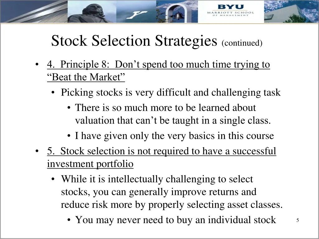 stock selection strategies continued 1