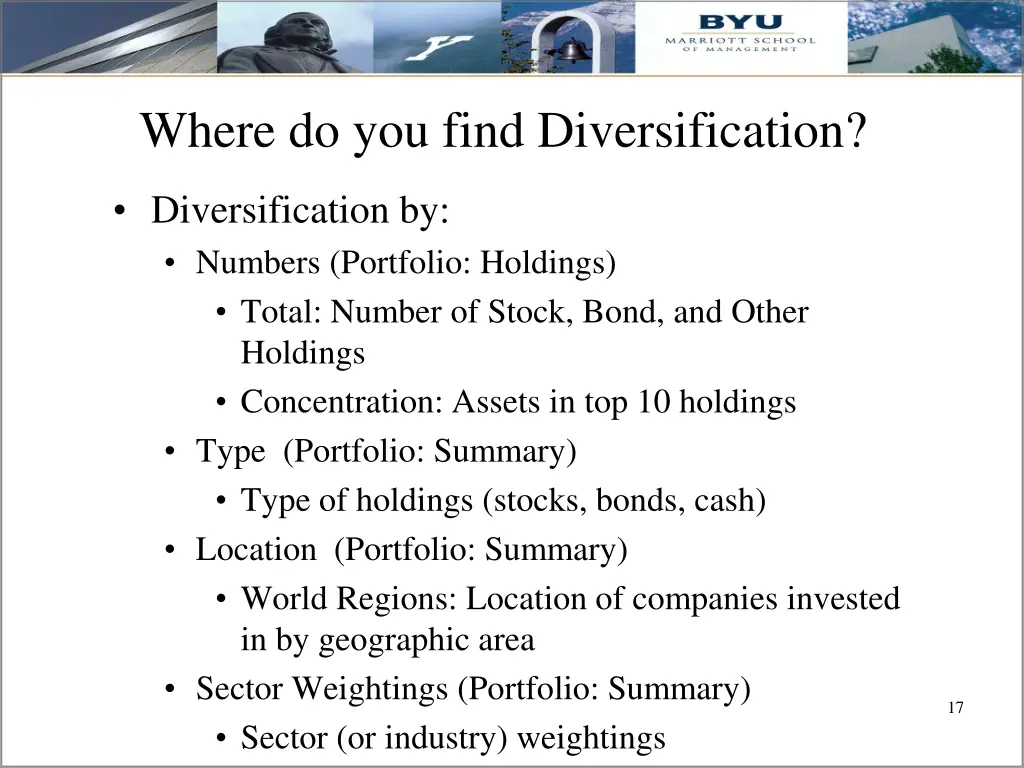 where do you find diversification