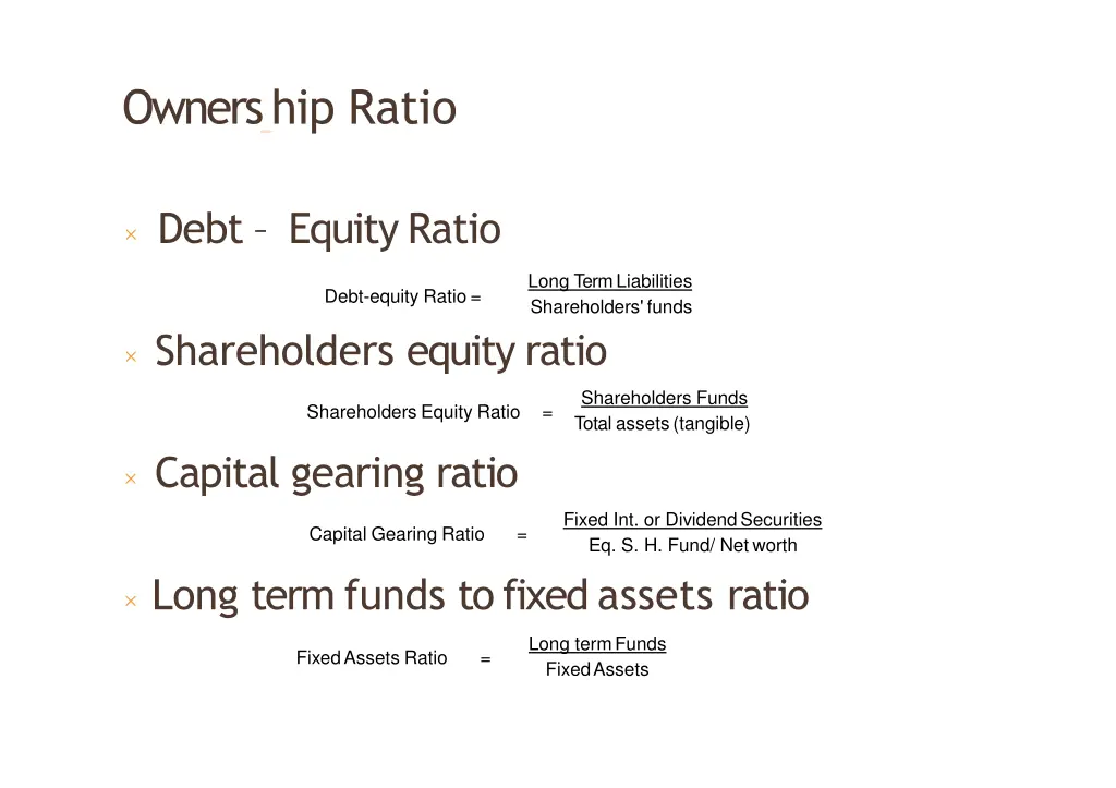 ownership ratio