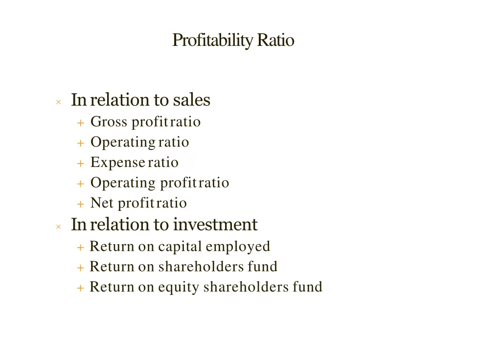 profitability ratio