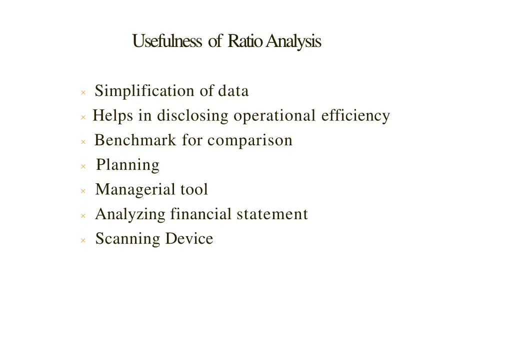 usefulness of ratio analysis