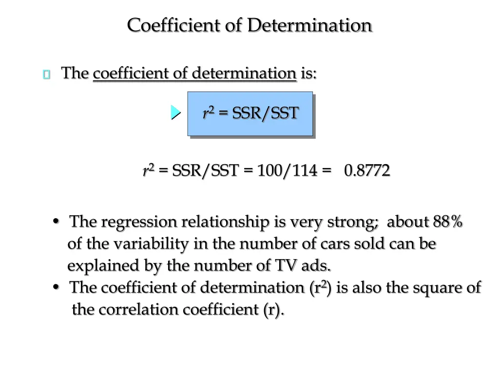 coefficient of determination