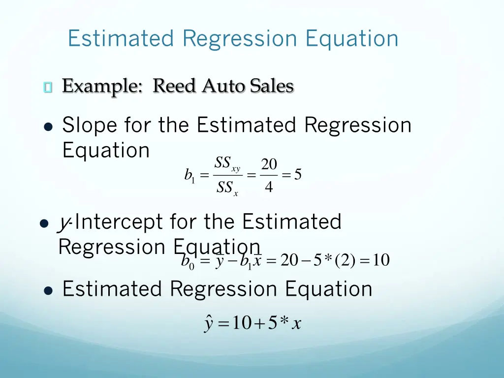 estimated regression equation