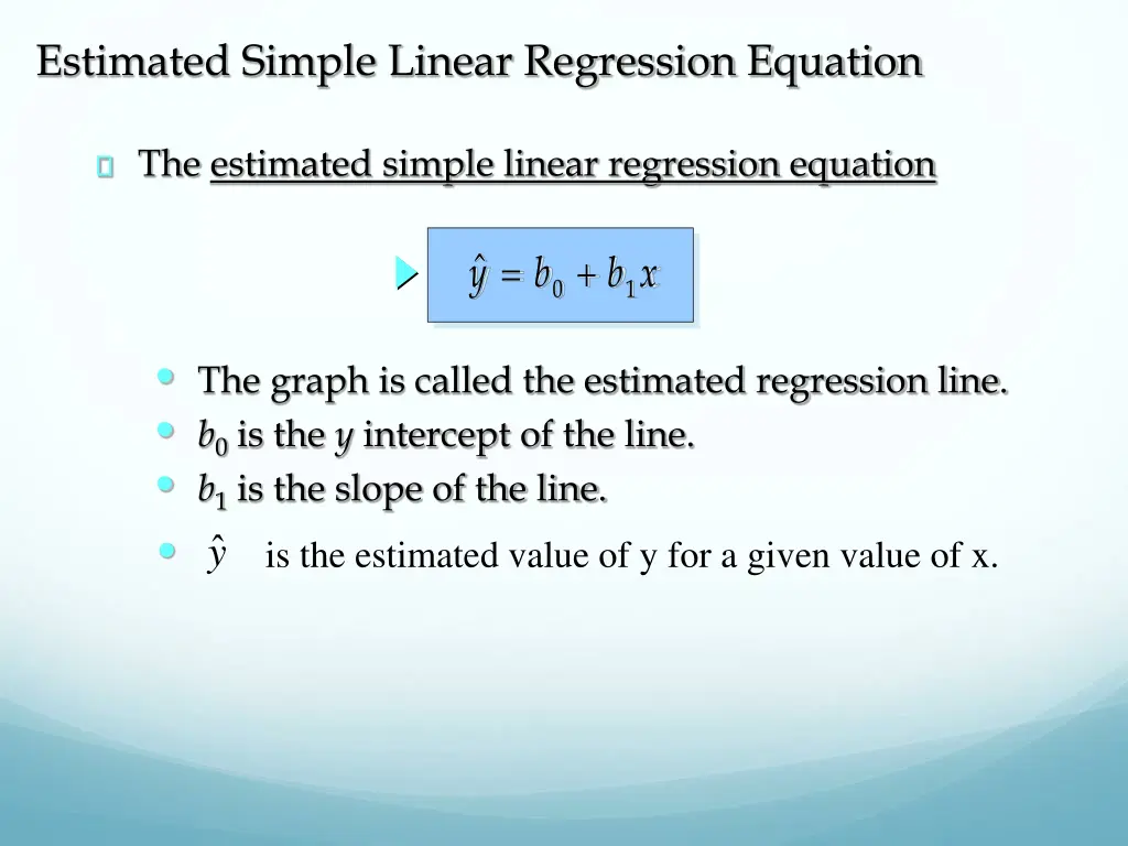 estimated simple linear regression equation
