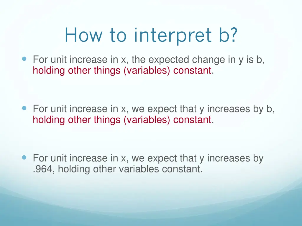 how to interpret b