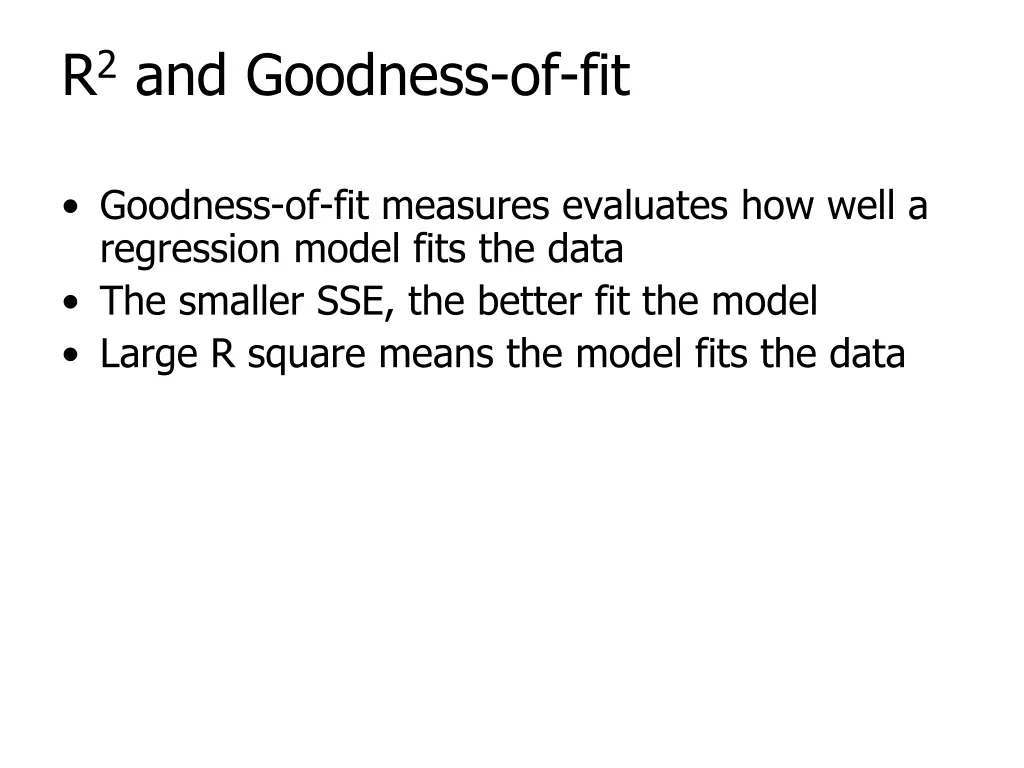 r 2 and goodness of fit
