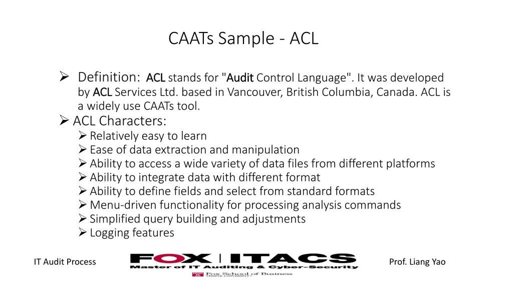 caats sample acl
