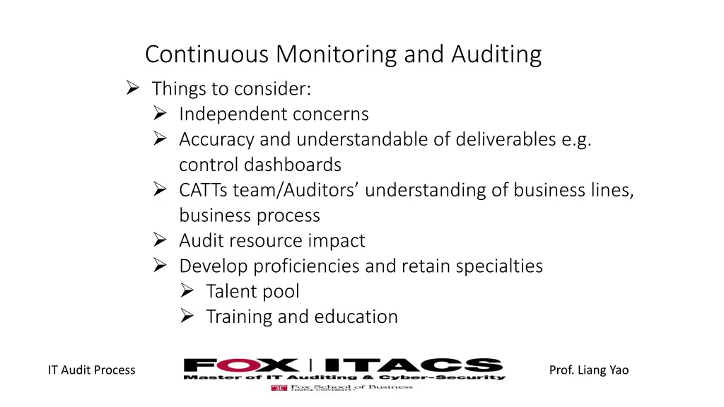 continuous monitoring and auditing things