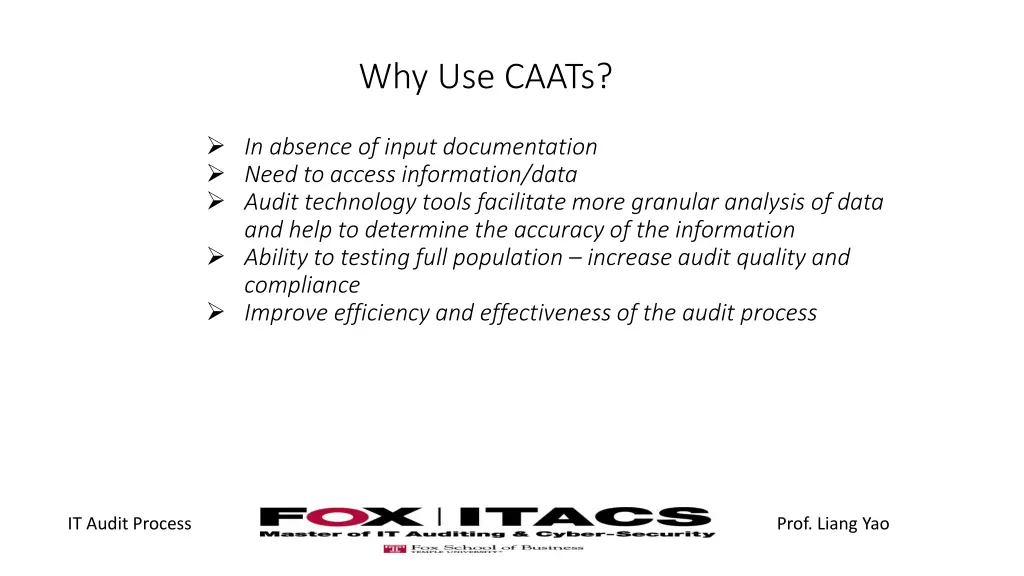 why use caats