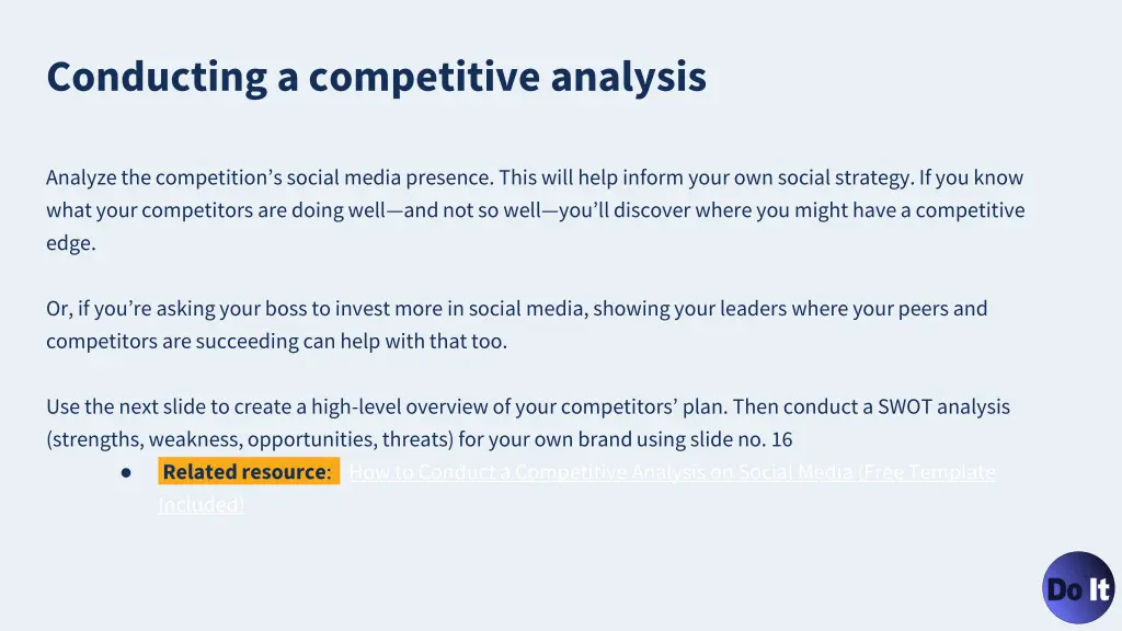 conducting a competitive analysis