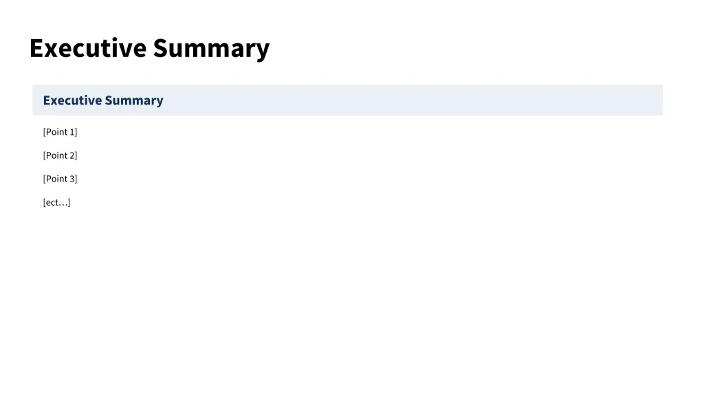 executive summary 1