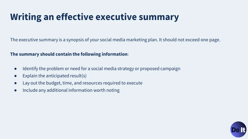 writing an effective executive summary