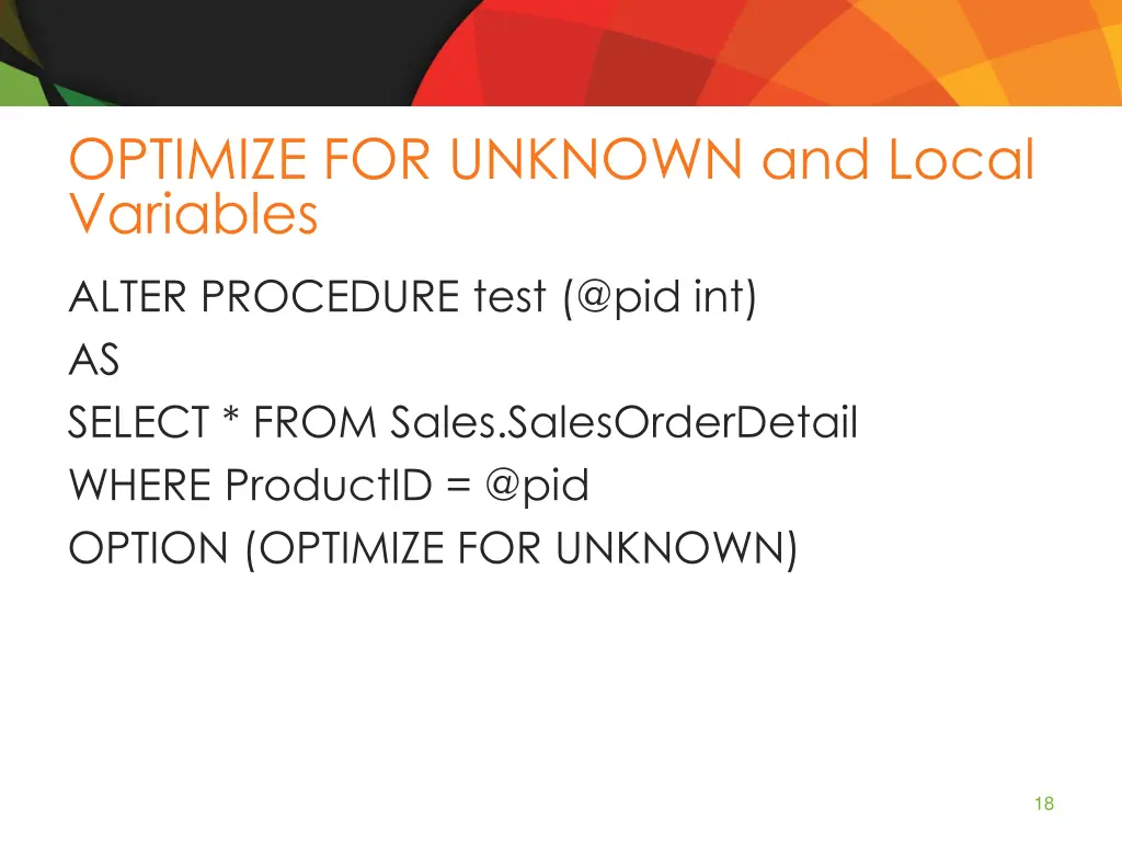 optimize for unknown and local variables 1