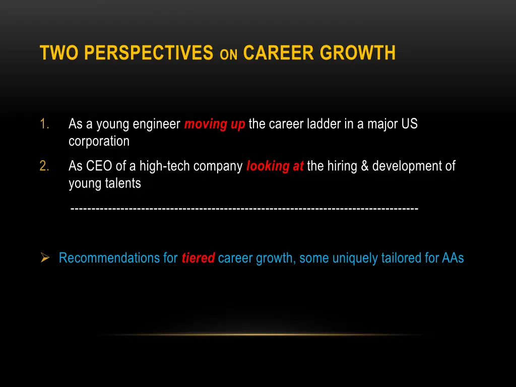 two perspectives on career growth