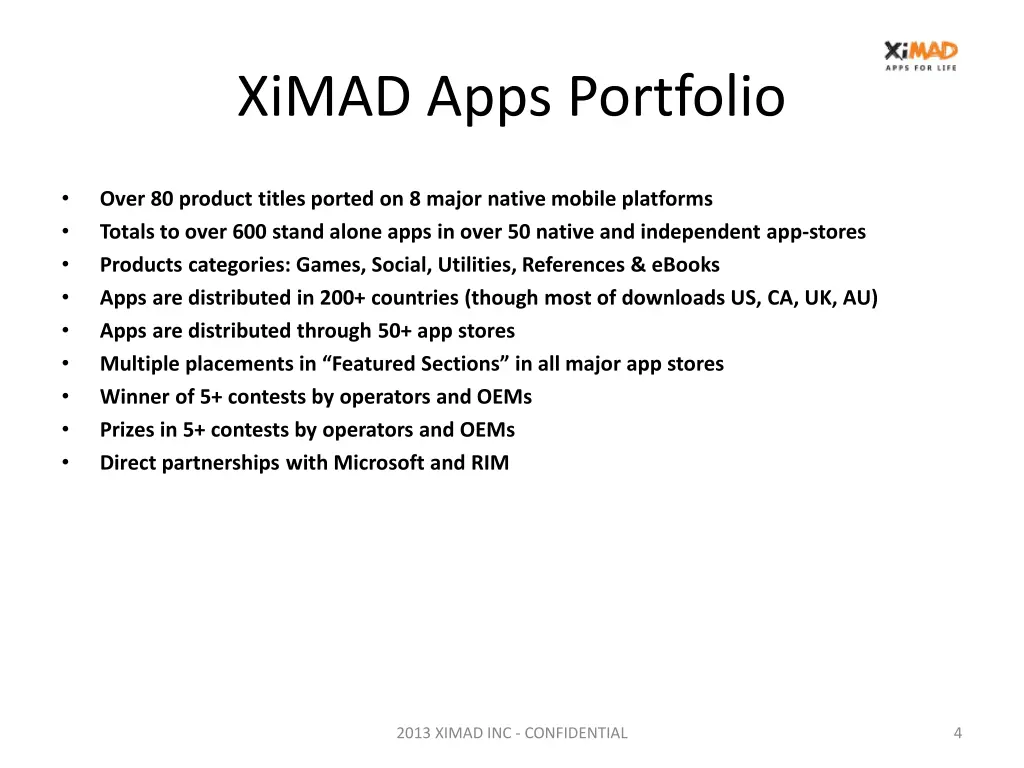 ximad apps portfolio