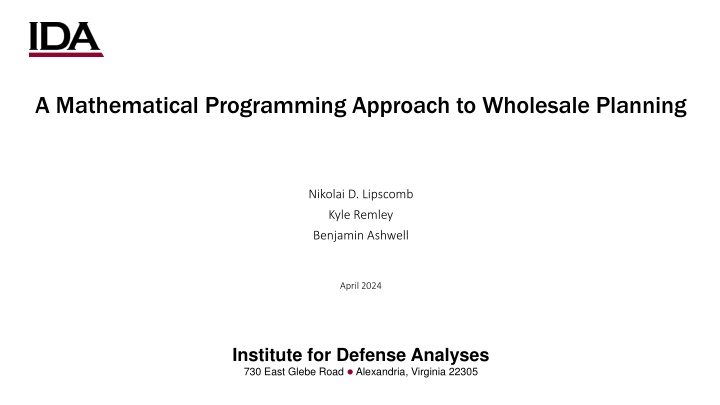 a mathematical programming approach to wholesale