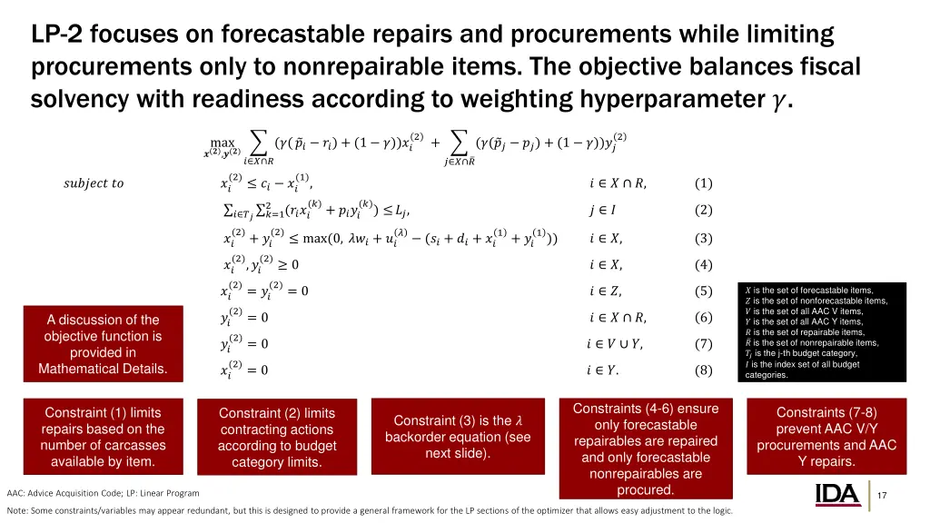 lp 2 focuses on forecastable repairs