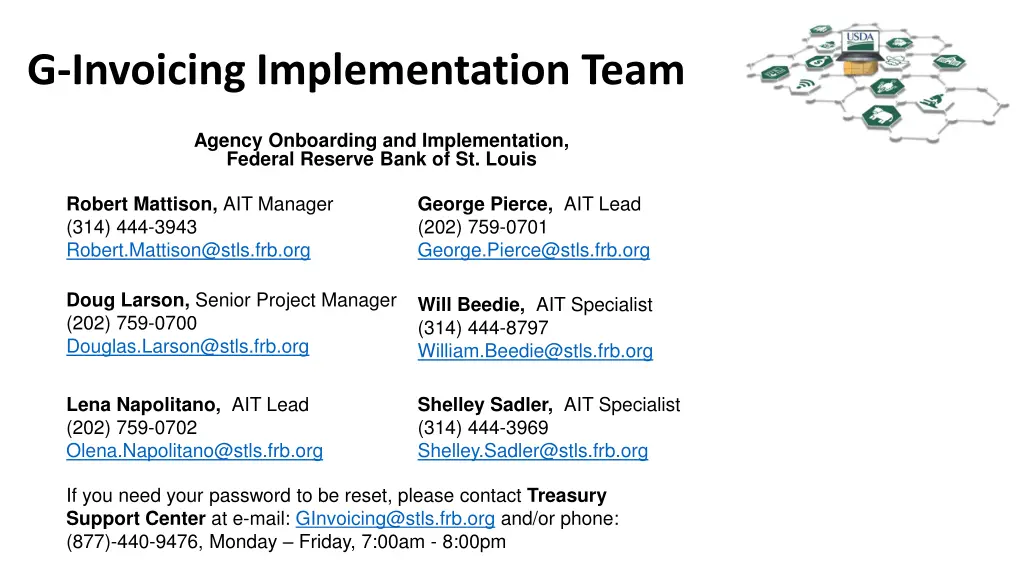 g invoicing implementation team