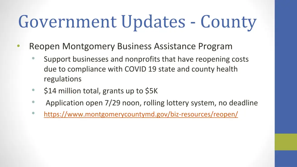 government updates county