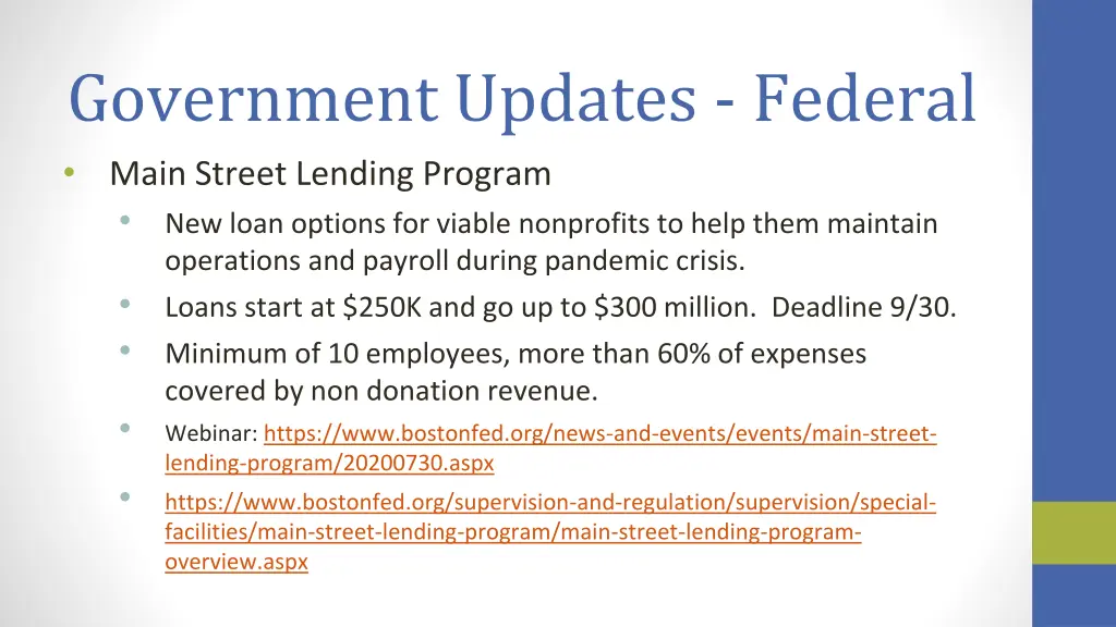 government updates federal