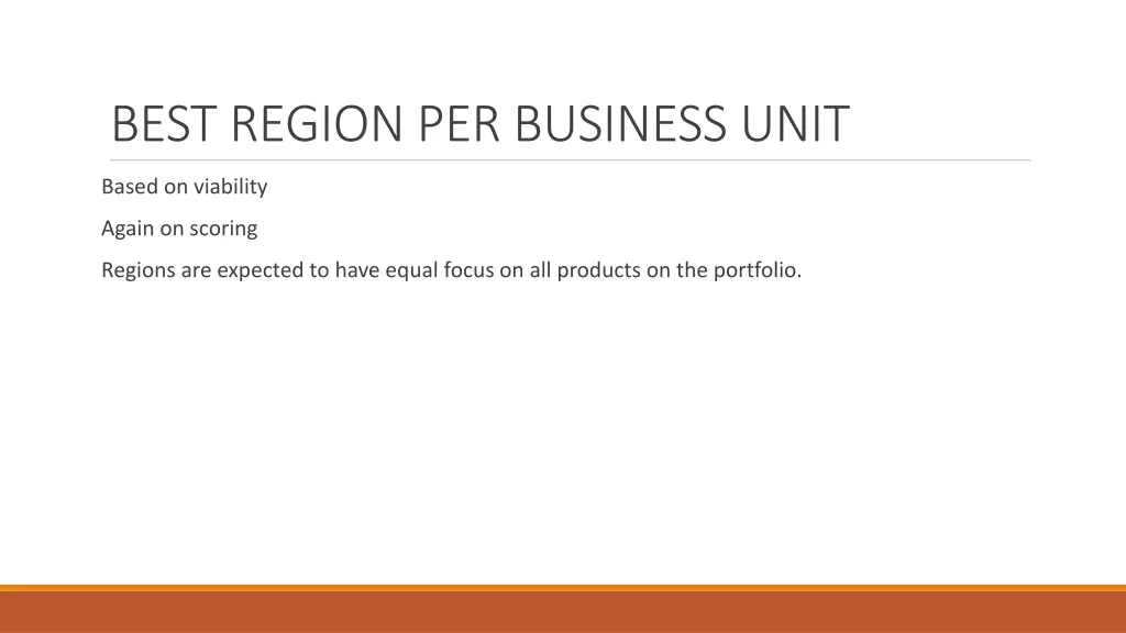 best region per business unit