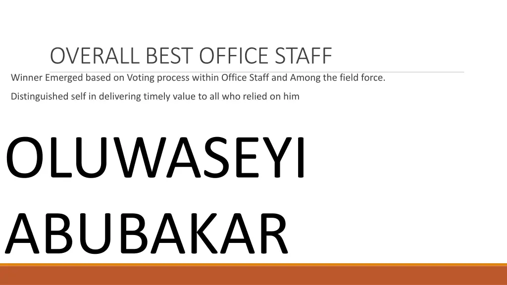overall best office staff winner emerged based