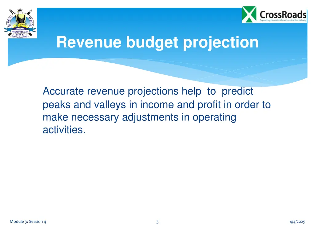 revenue budget projection