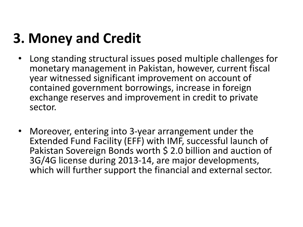 3 money and credit
