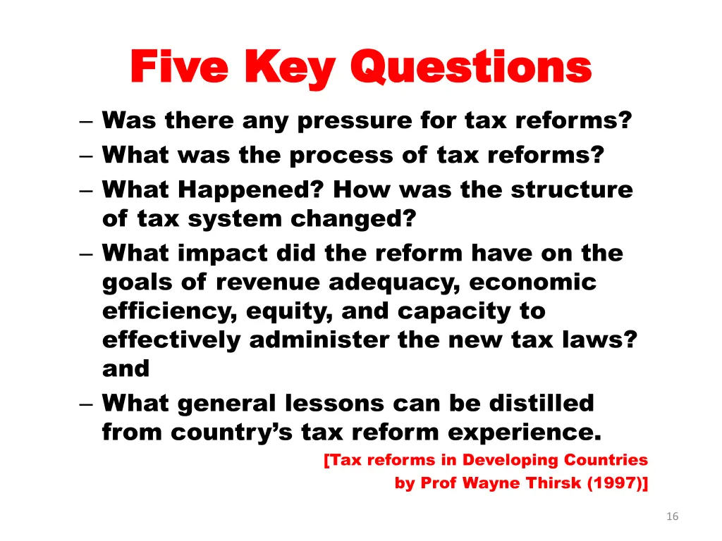 five key questions five key questions was there