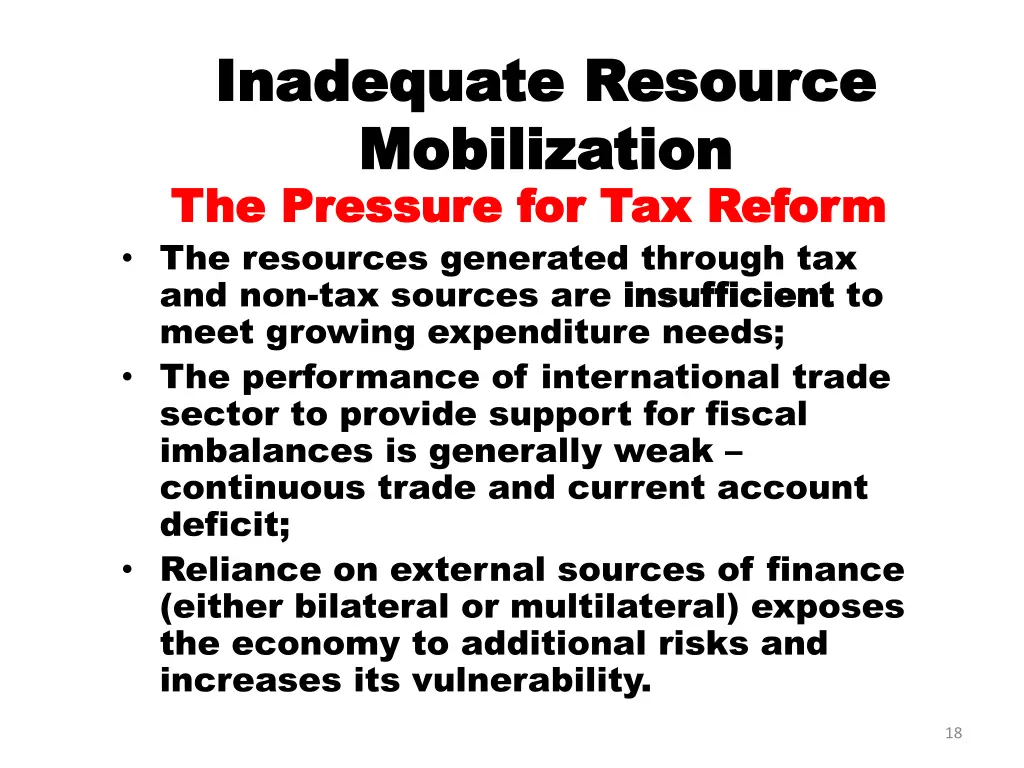 inadequate resource inadequate resource