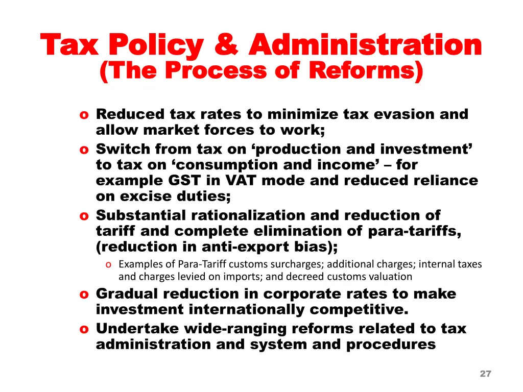 tax policy administration tax policy 1
