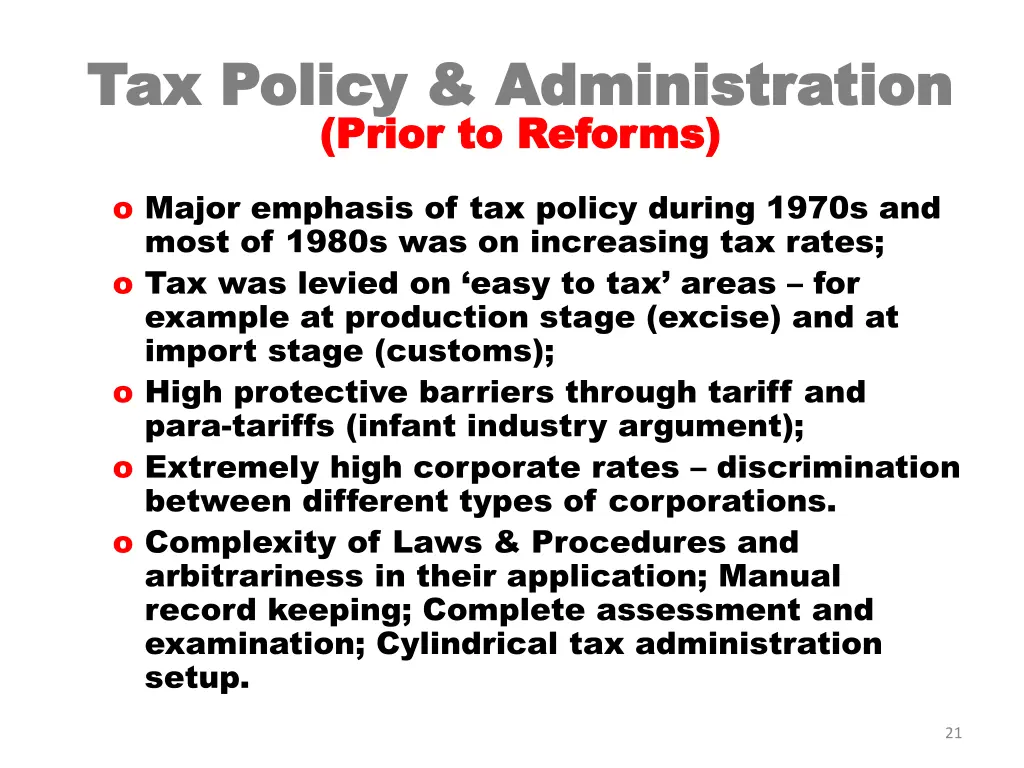 tax policy administration tax policy