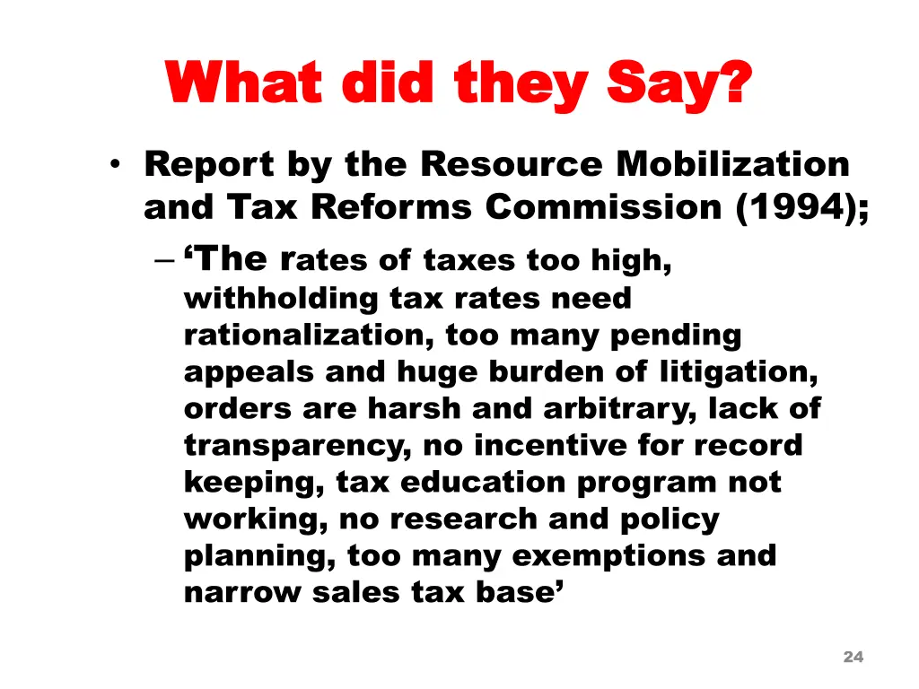 what did they say what did they say report 1