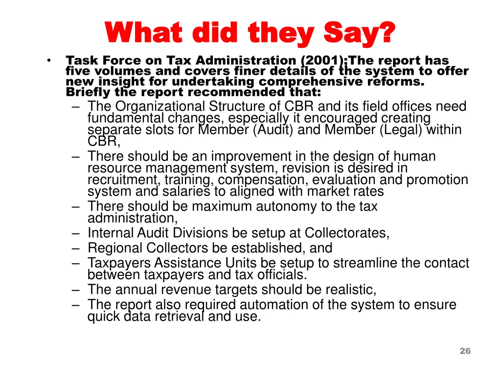 what did they say what did they say task force