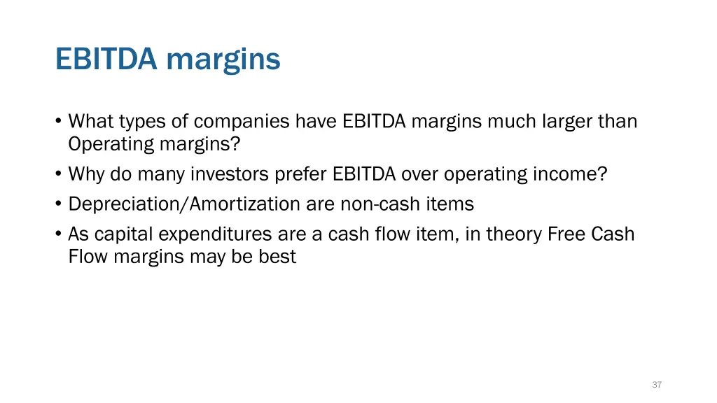 ebitda margins