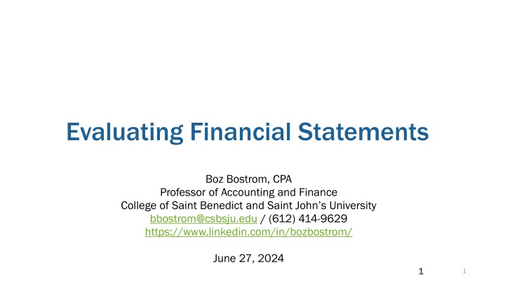 evaluating financial statements