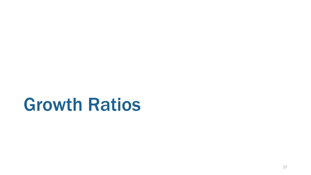 growth ratios