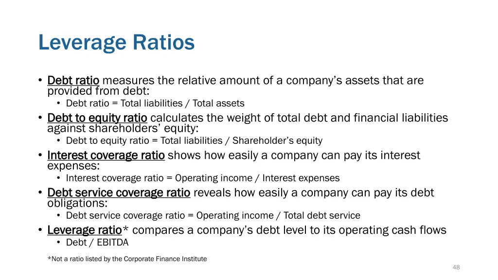 leverage ratios 1