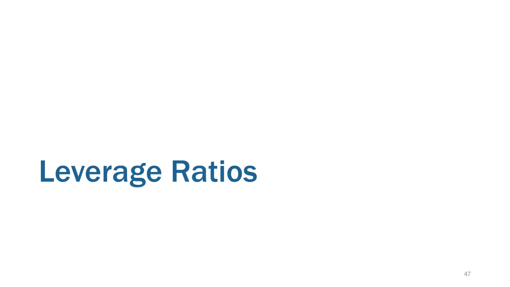 leverage ratios