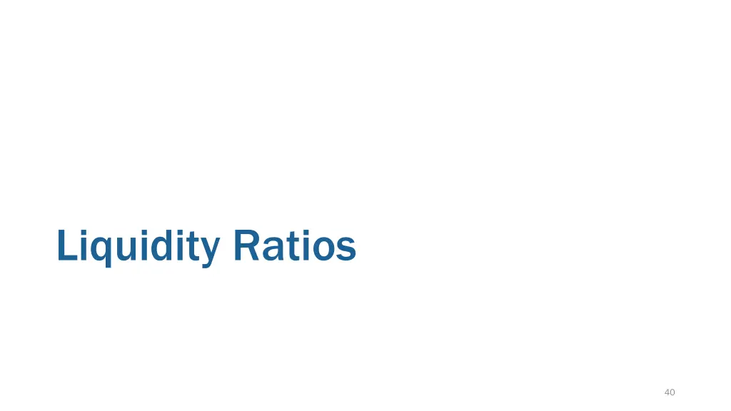liquidity ratios