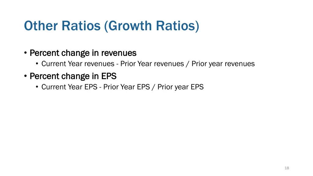 other ratios growth ratios