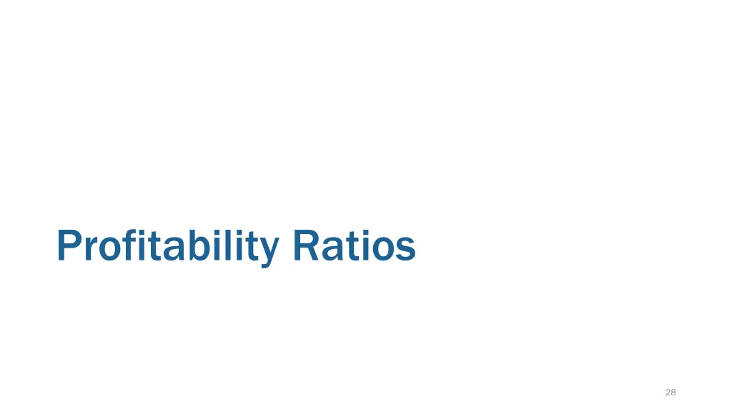 profitability ratios