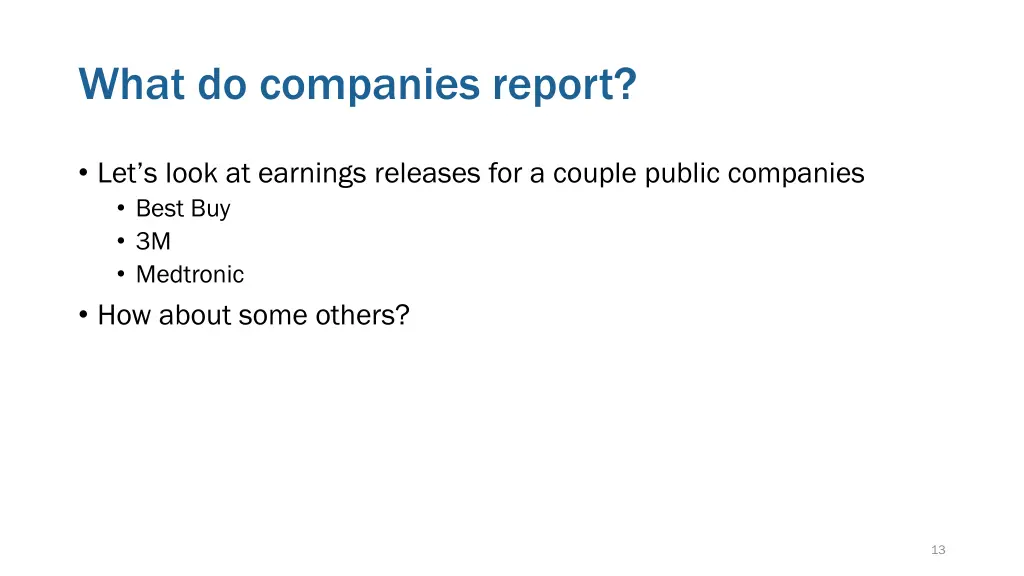 what do companies report