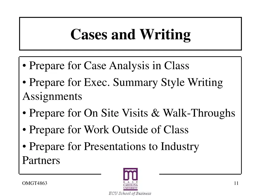 cases and writing